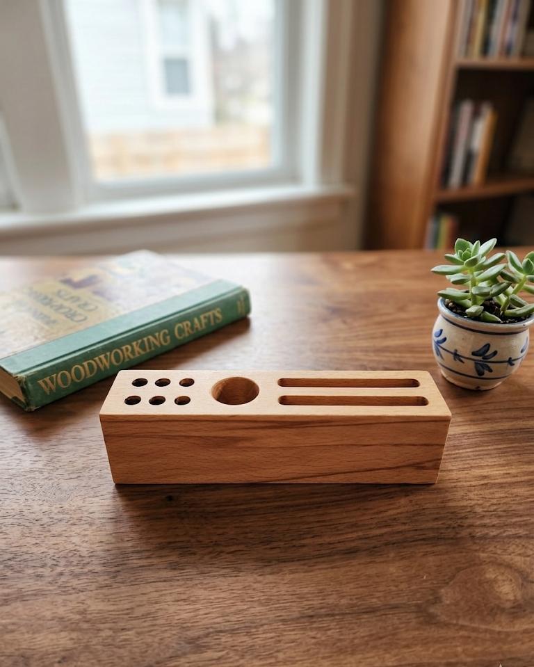 Wooden desk organizer