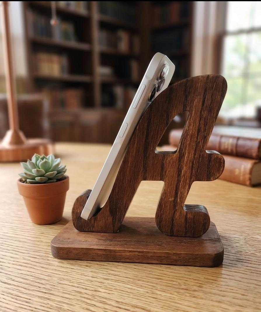 Woodly Signature Initial Piece | The Last Stand Your Desk Will Ever Need