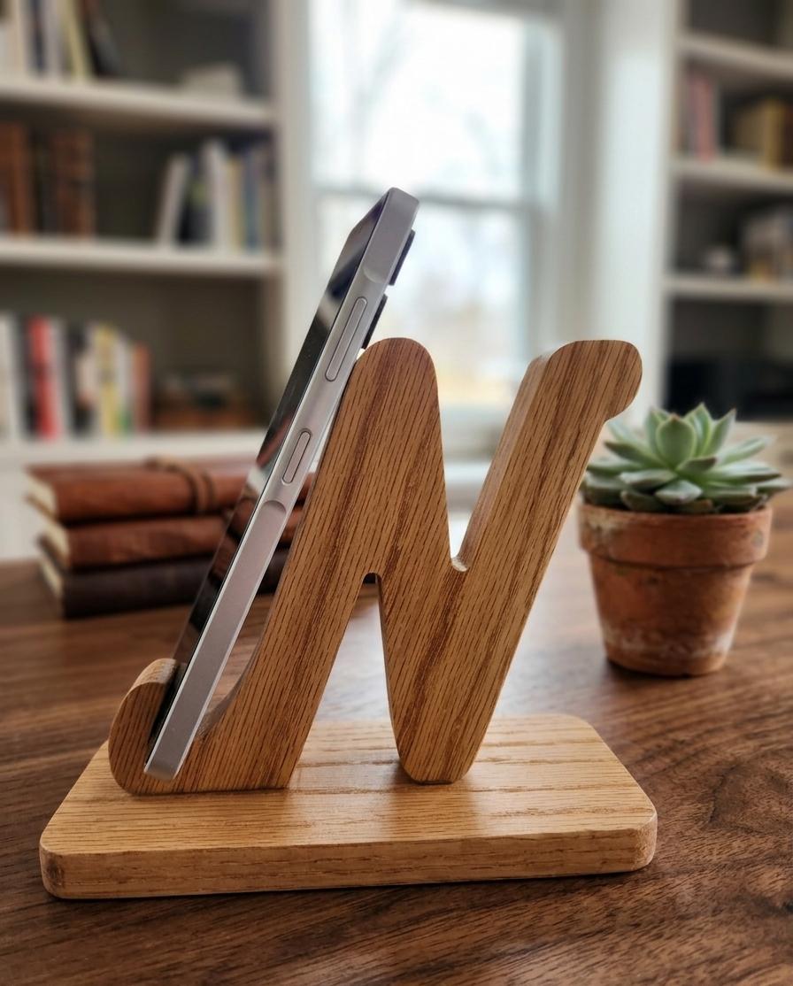 Woodly Signature Initial Piece | The Last Stand Your Desk Will Ever Need