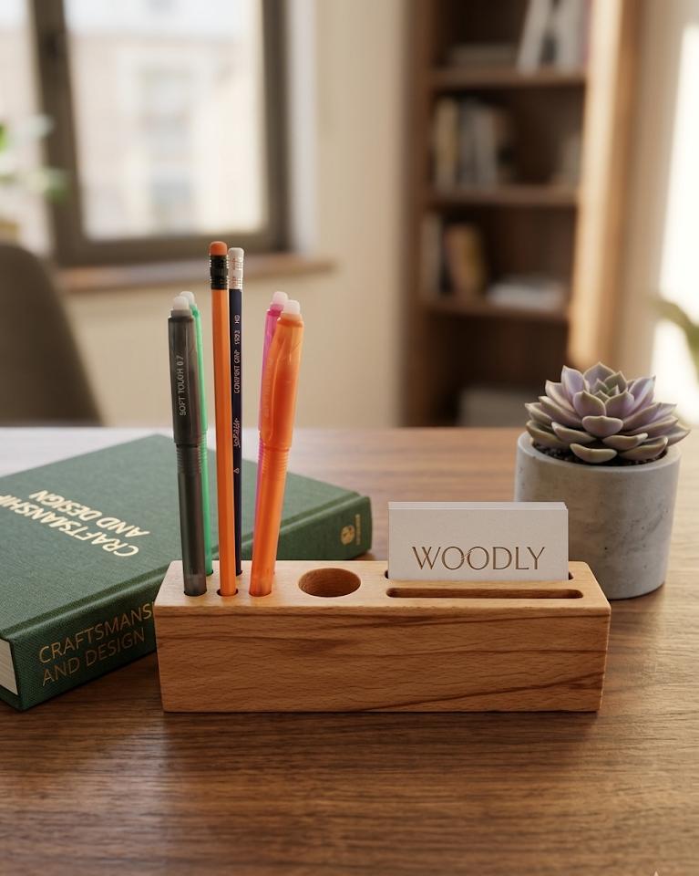 Wooden desk organizer