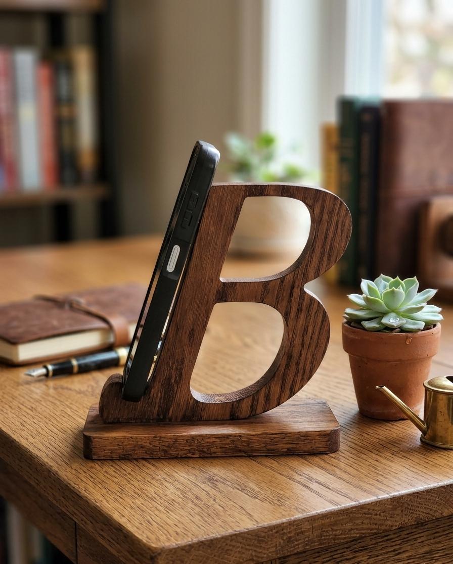 Woodly Signature Initial Piece | The Last Stand Your Desk Will Ever Need