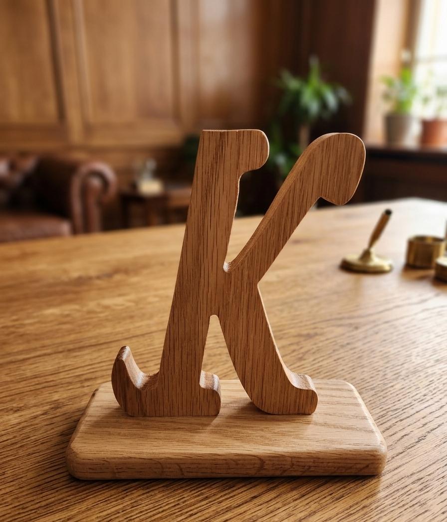 Woodly Signature Initial Piece | The Last Stand Your Desk Will Ever Need