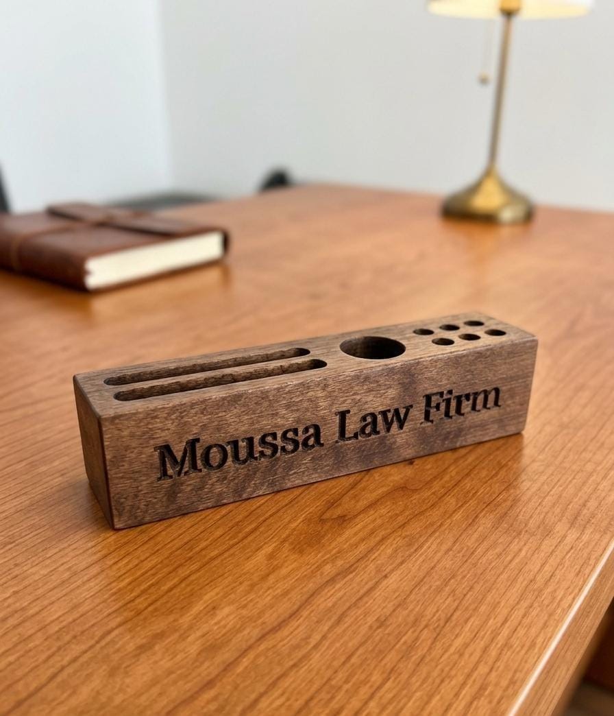 Wooden desk organizer